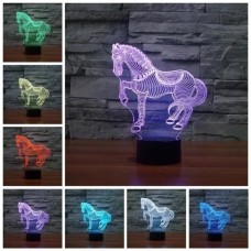 Lámpara 3d Caballo Animal Ilusión Lámpara De Mesa Mascota